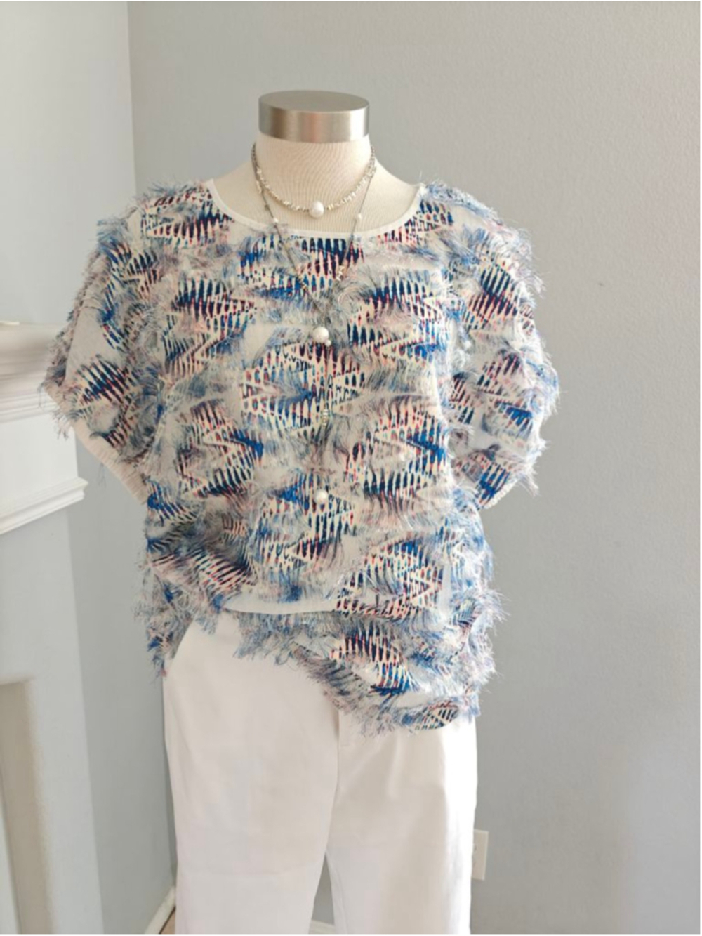 Marc New York Andrew Marc Fringe Textured Crop Top Size M